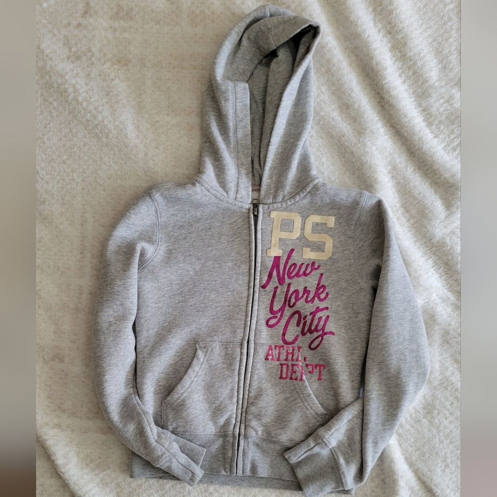 PS Aeropostale Gray Hoodie With Sparkly Text